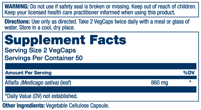 Alfalfa Leaf 860mg