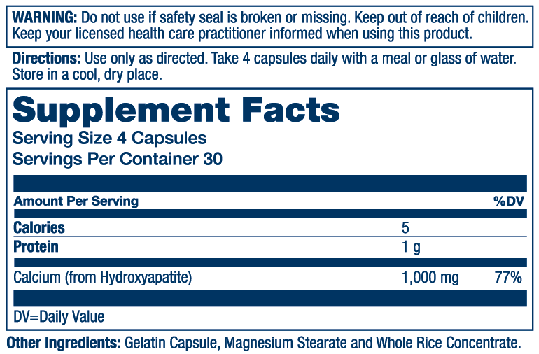 Calcium Hydroxyapatite 1000mg