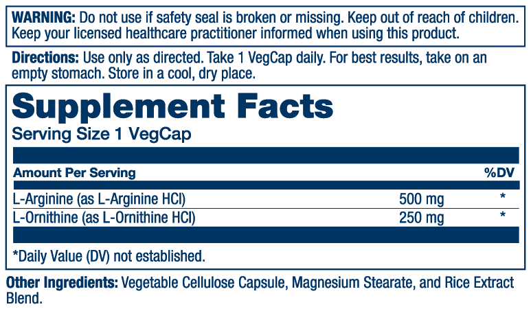 L-Arginine & L-Ornithine, 500mg