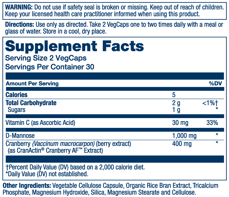 D-Mannose With Cranactin Cranberry Extract