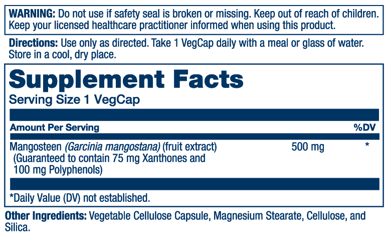 Mangosteen Fruit Extract 500mg