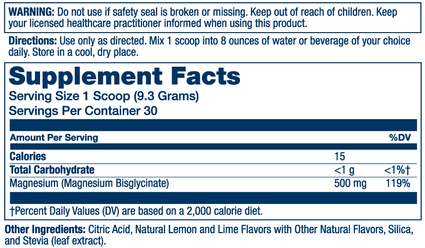 Extra-Strength Magnesium Glycinate Powder 500 mg