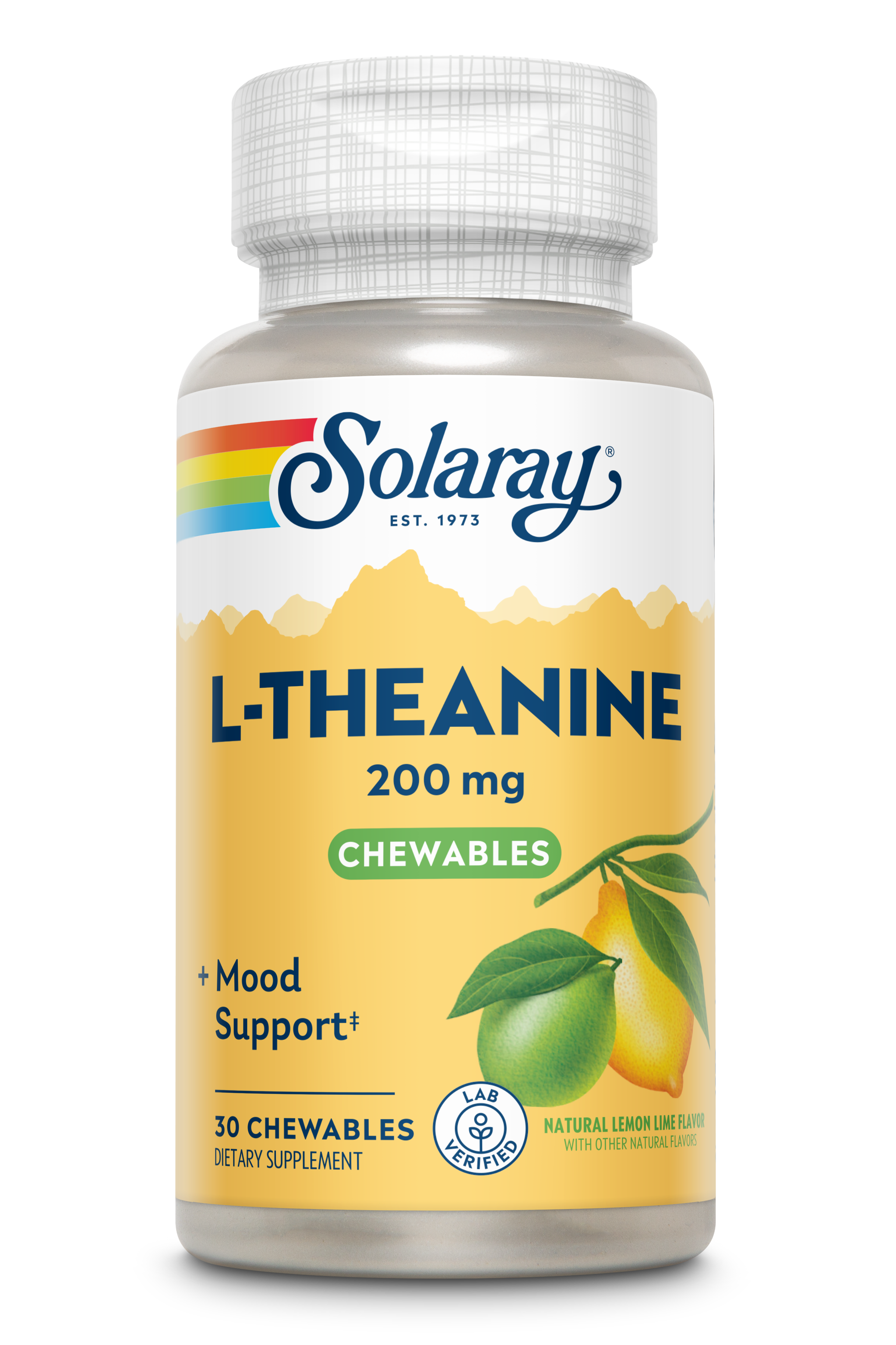 Sugar-Free L-Theanine Chewable, Lemon-Lime Flavor – Solaray