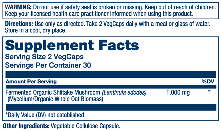 Fermented Shiitake Mushroom 1000mg