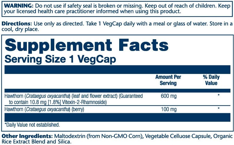 Hawthorn Aerial Ext, One Daily 600mg