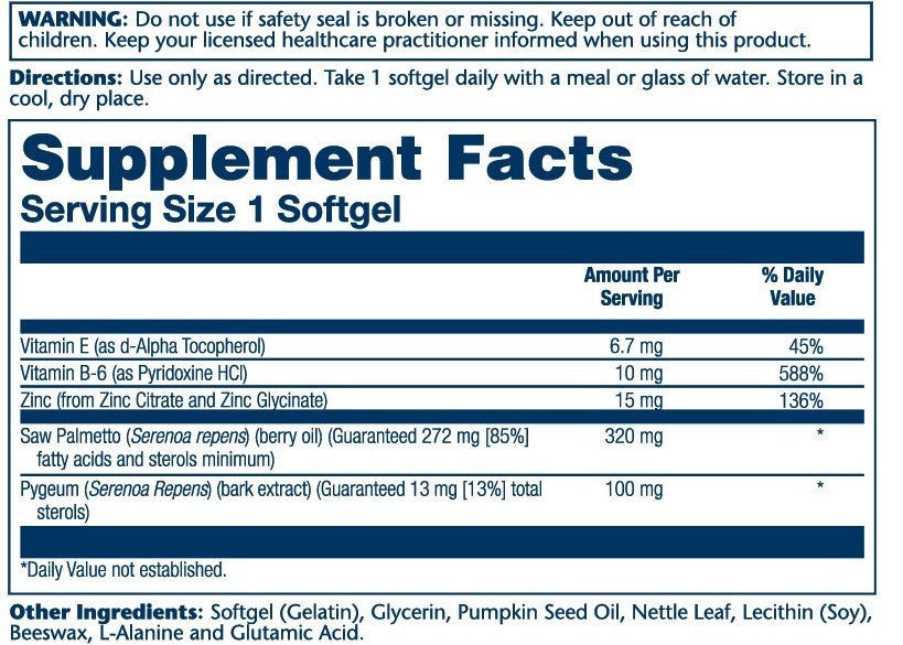 Saw Palmetto & Pygeum with Zinc & Vitamin E