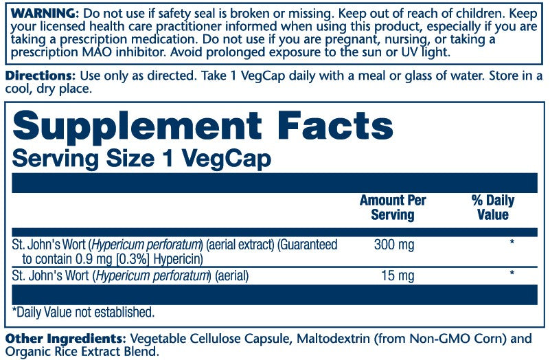 St. John's Wort Aerial Extract 300mg