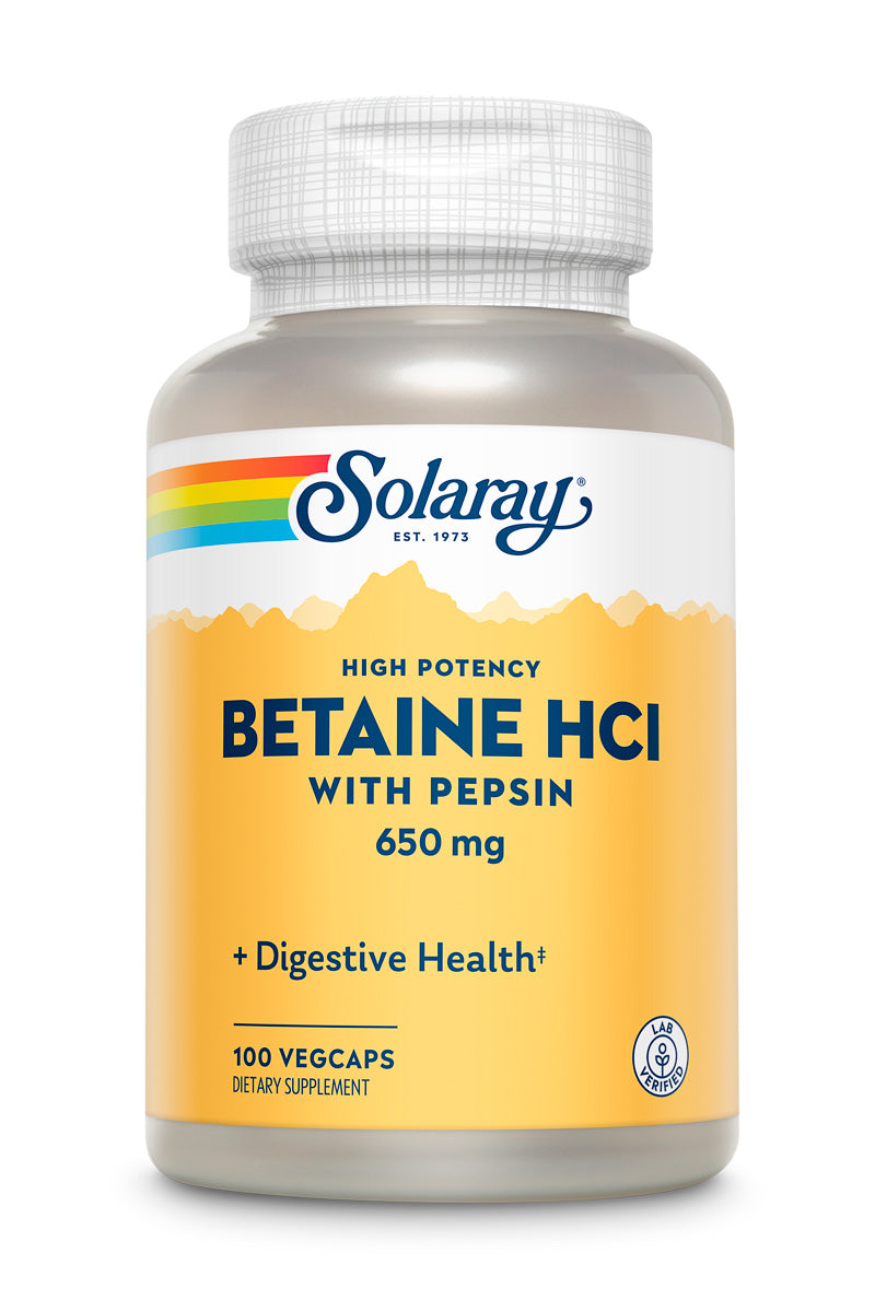 High Potency Betaine HCl with Pepsin Solaray High Potency Betaine HCl with Pepsin Solaray