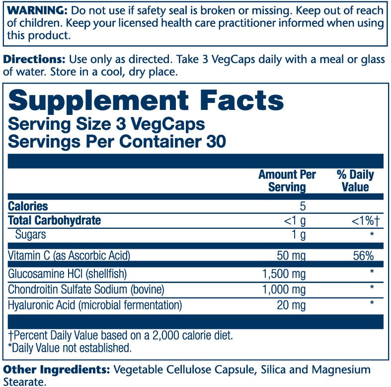 Glucosamine, Chondroitin w/ Hyaluronic Acid