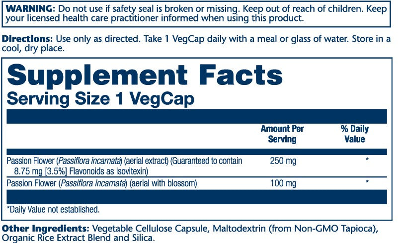 Passion Flower Aerial Extract 250mg