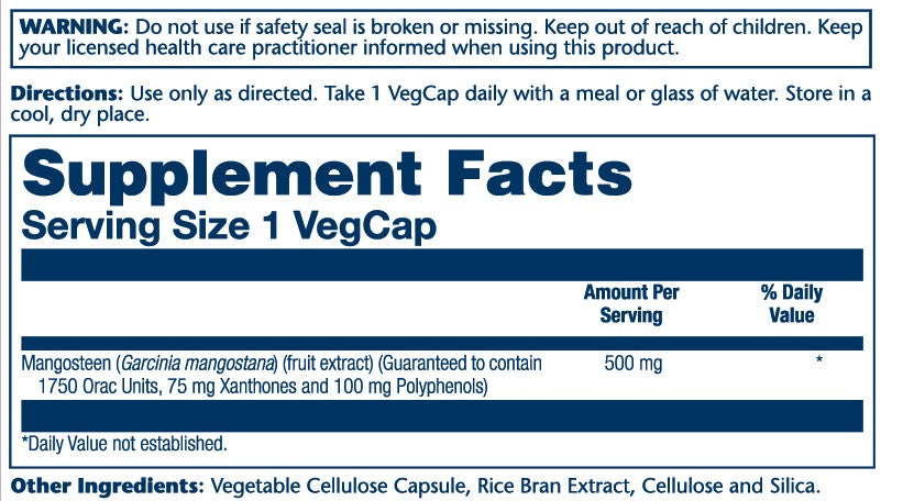 Mangosteen Fruit Extract 500mg