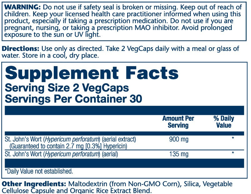 St. John's Wort Extract 2 Daily, 900mg