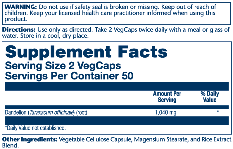 Dandelion Root 1040mg