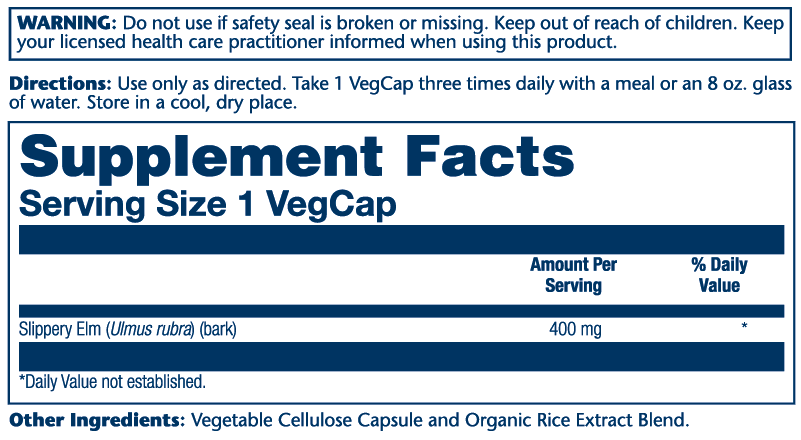 Slippery Elm Bark 400mg