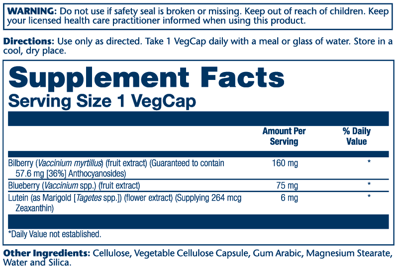 Bilberry & Lutein, One Daily