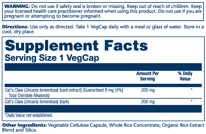 Cat's Claw Bark Extract 200mg