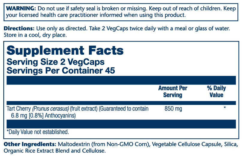 Tart Cherry Fruit Extract 425mg