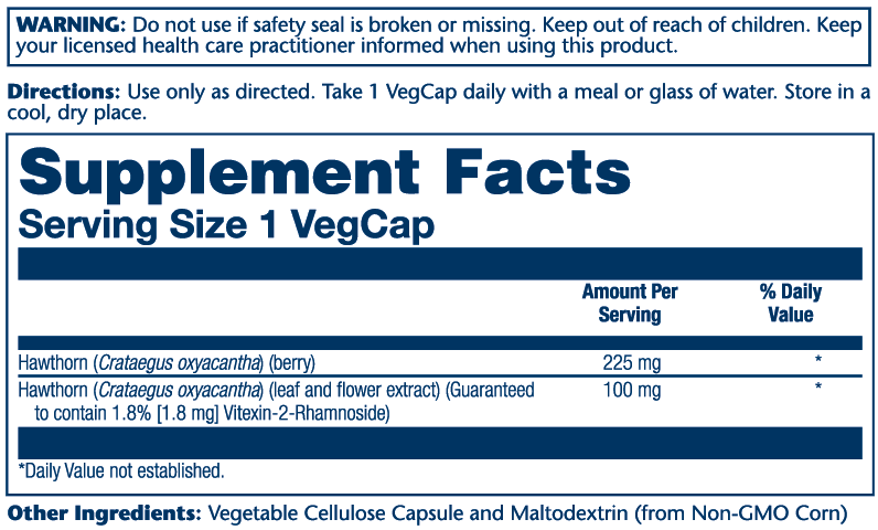 Hawthorn Aerial Extract 100mg