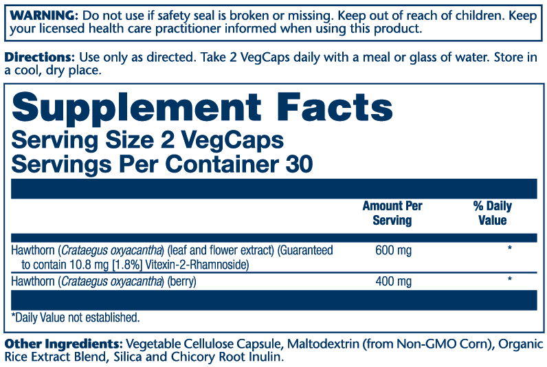 Hawthorn Aerial Ext, Two Daily 600mg
