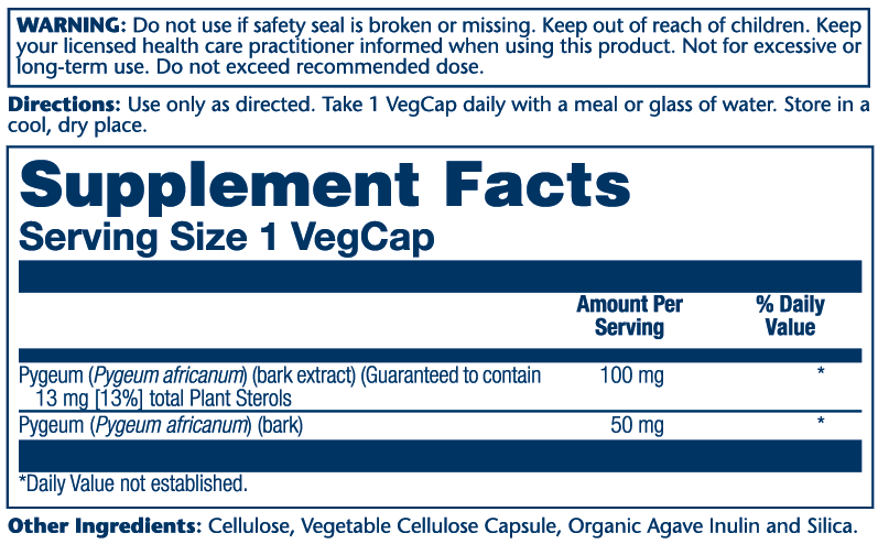 Pygeum Bark Extract, 100mg