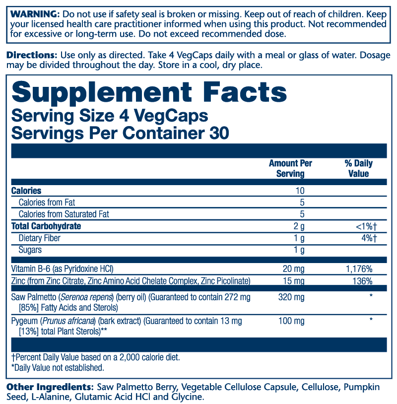 Pygeum & Saw Palmetto Extracts with Zinc