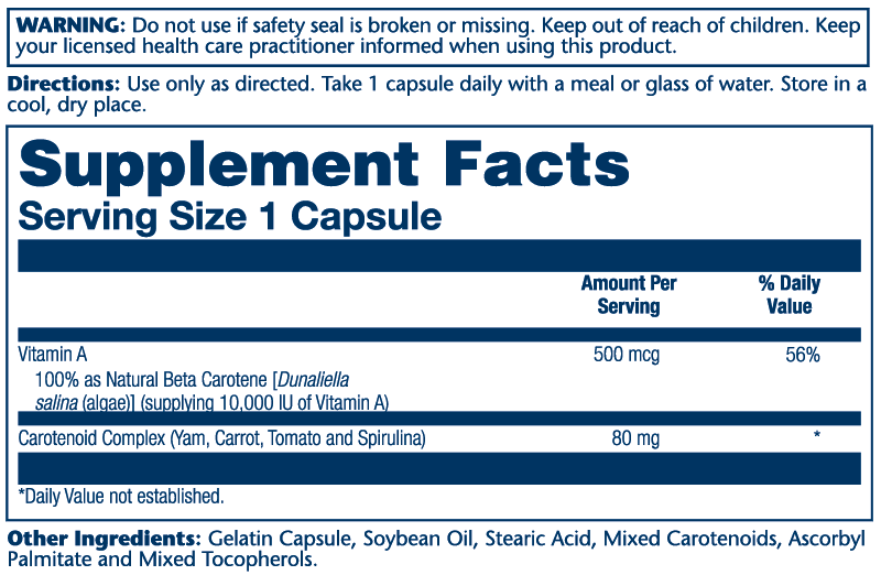 Food Carotene, Vit A as Beta C