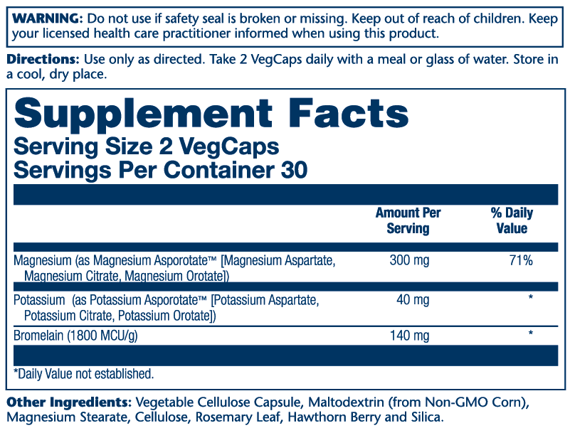 Magnesium & Potassium Asporotate w/ Bromelain