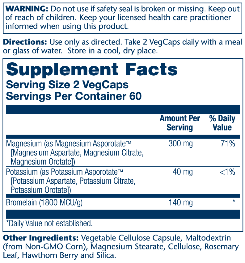 Magnesium & Potassium Asporotate w/ Bromelain