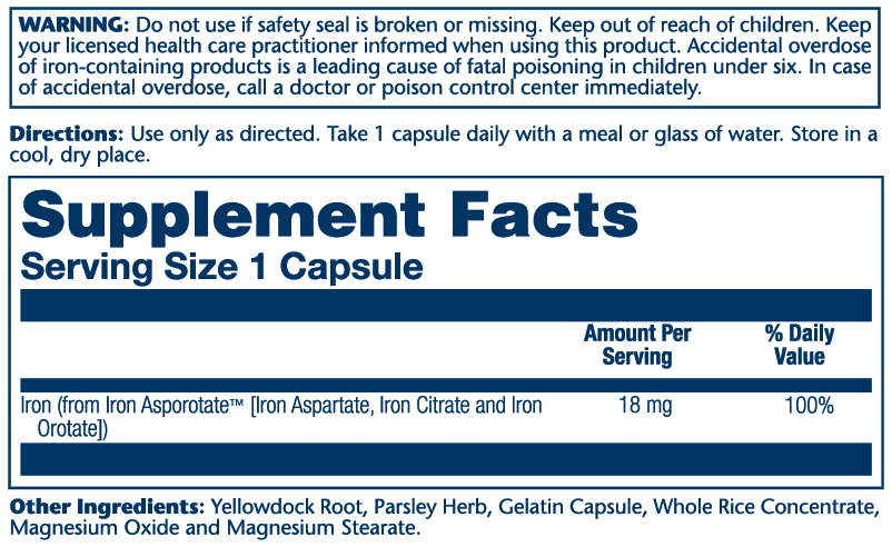 Iron Asporotate 18mg