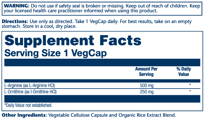 L-Arginine & L-Ornithine, 750mg
