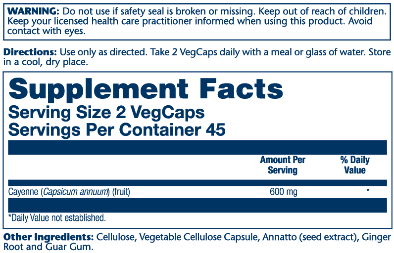 Extra Hot Cool Cayenne Pepper 100,000 Hu