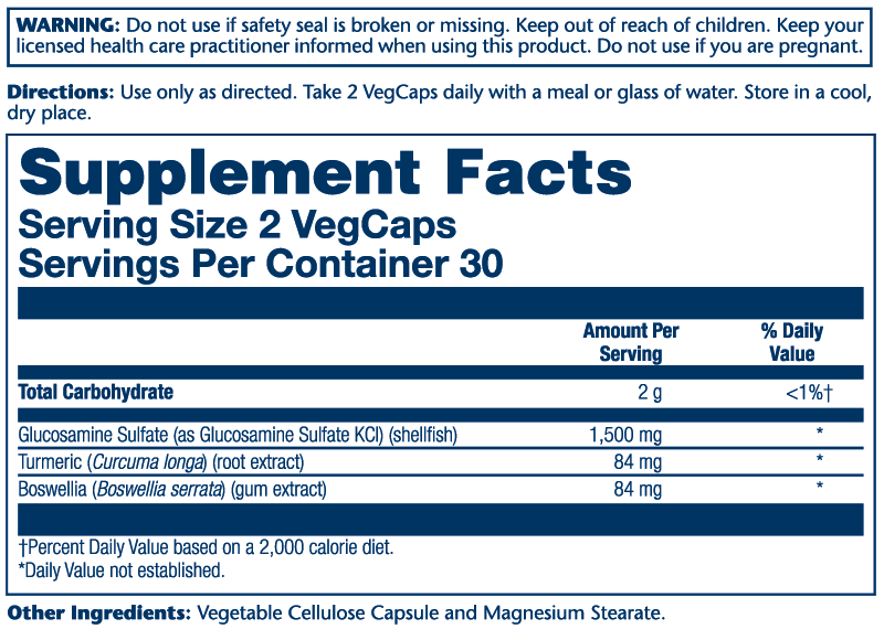 Glucosamine Sulfate, Two Daily 1500mg