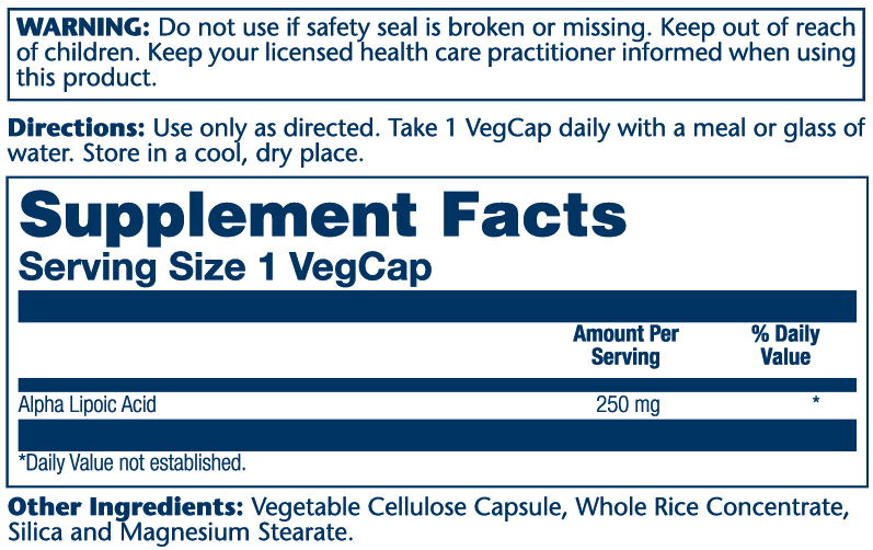 Alpha Lipoic Acid 250mg
