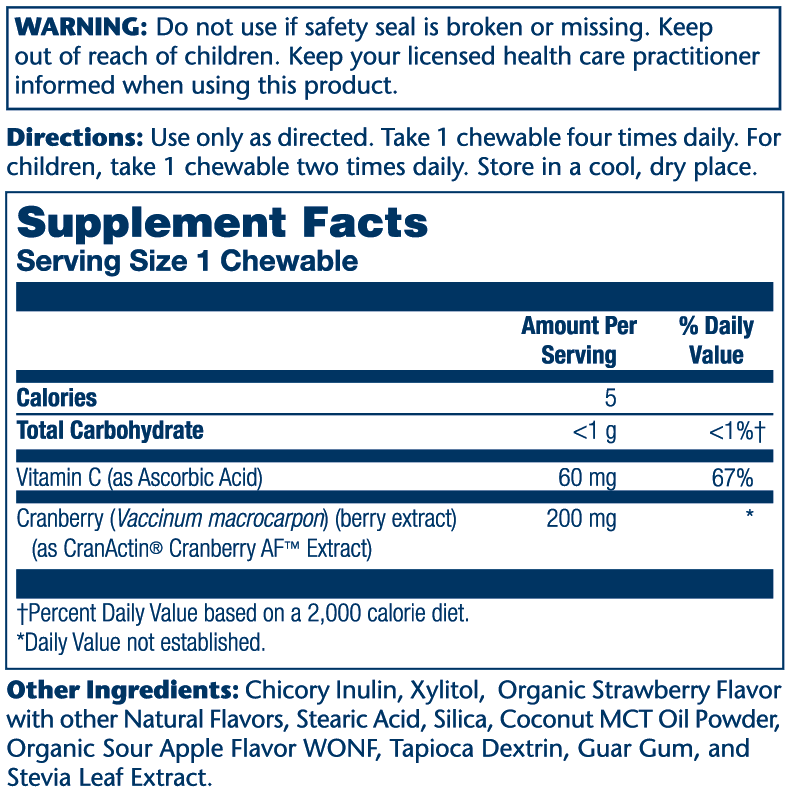 Cranactin Cranberry Extract, Chewable