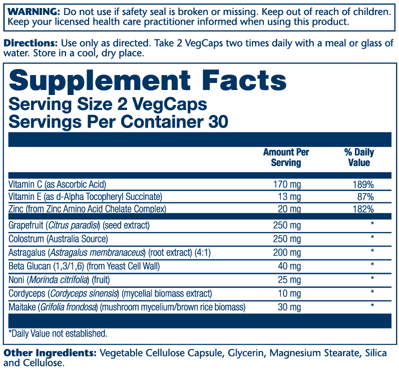 Grapefruit Seed Extract With Zinc, Betaglucan & Astragalus
