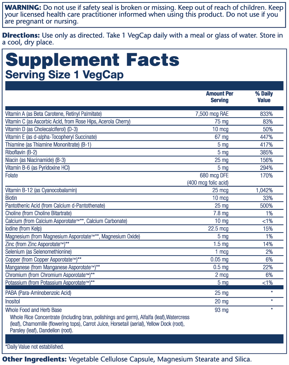 Once Daily High Energy Multivitamin, Iron-Free