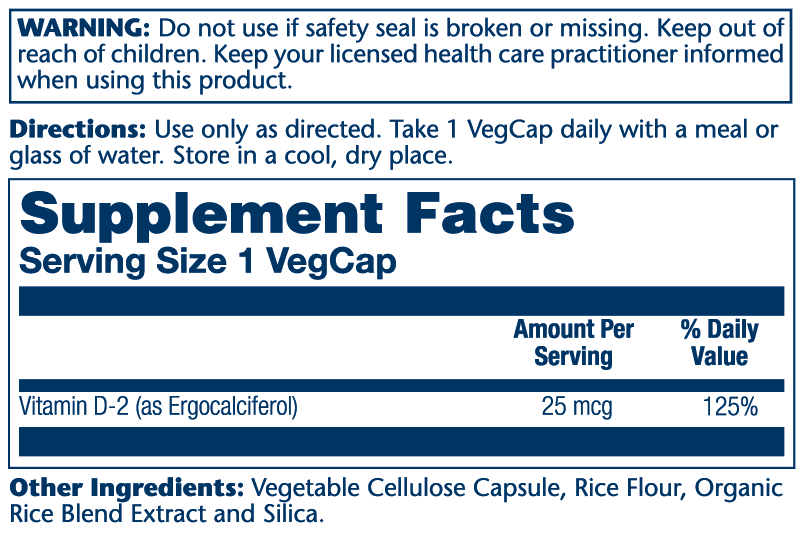 Vitamin D-2, Dry - 25mcg
