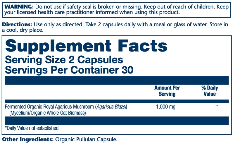 Org Grown Fermented Royal Agaricus