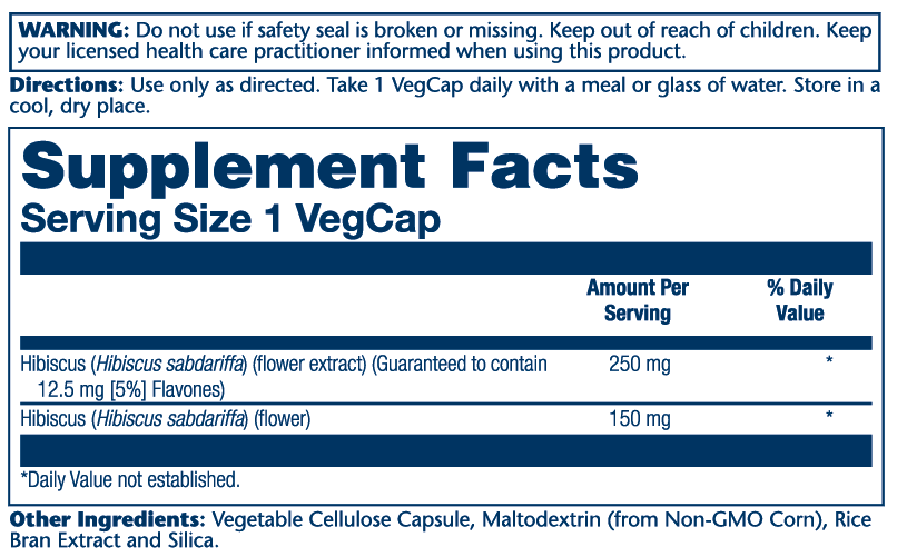 Hibiscus Flower Extract 250mg