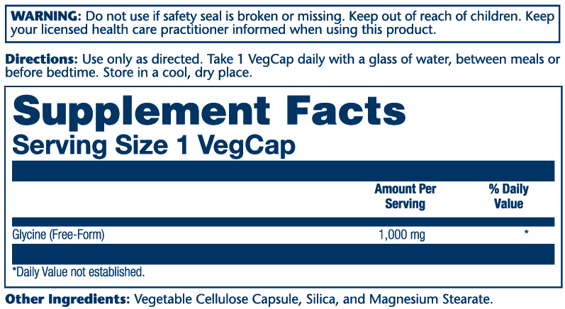 Glycine, Free Form 1000mg