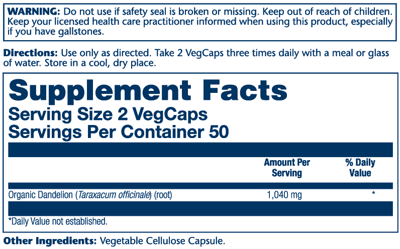 Dandelion Root 1040mg