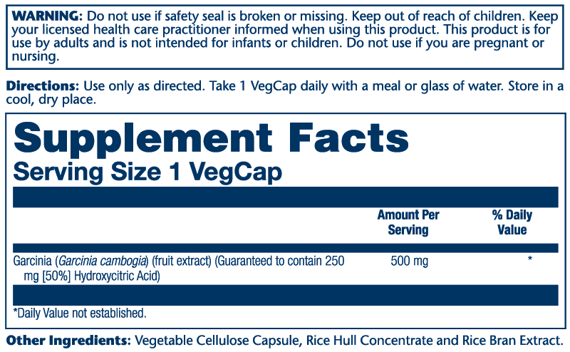 Garcinia Cambogia Fruit Ext 500mg