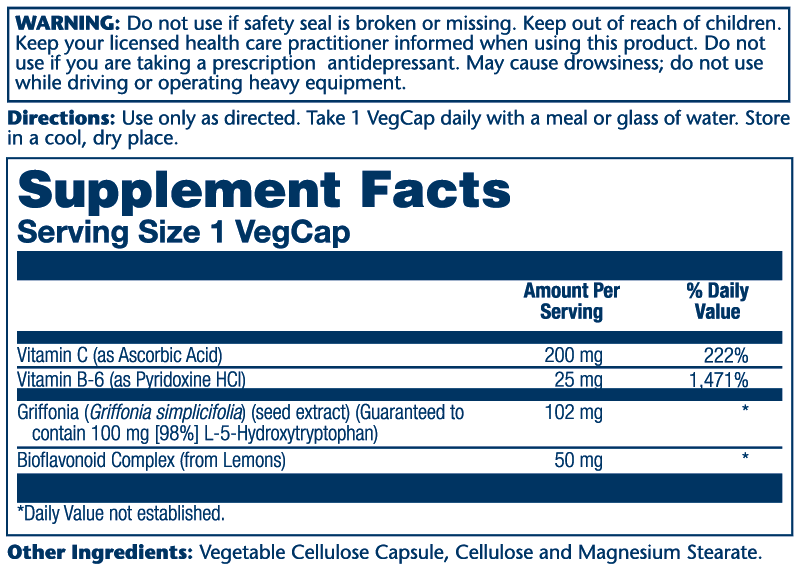L-5-HTP with Vitamin B-6 & C, 100mg