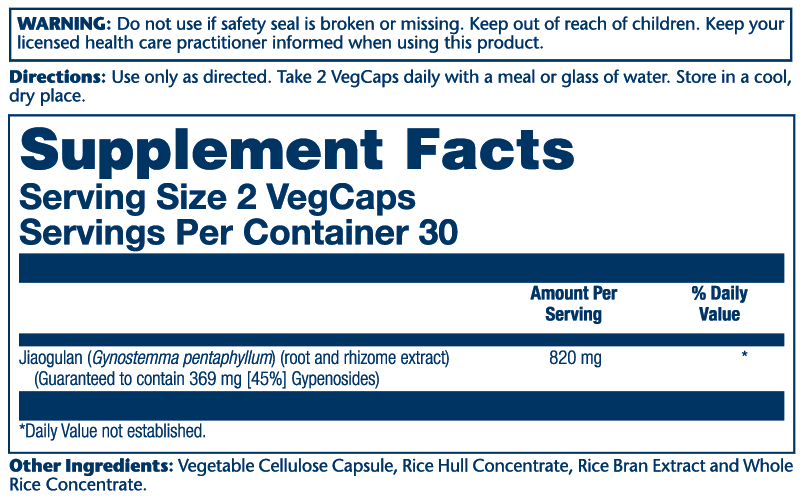 Jiaogulan Root Extract 820mg