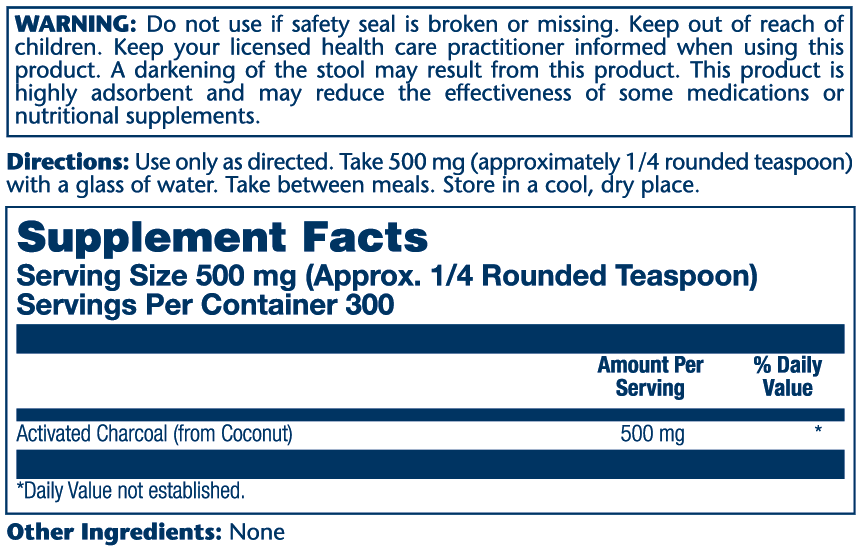 Activated Charcoal 500mg