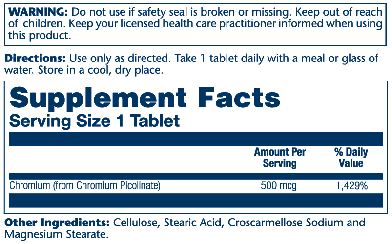 Chromium Picolinate 500mcg