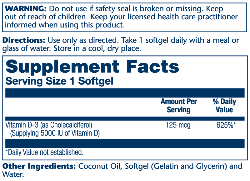 Super Bio Vitamin D-3 - 125mcg