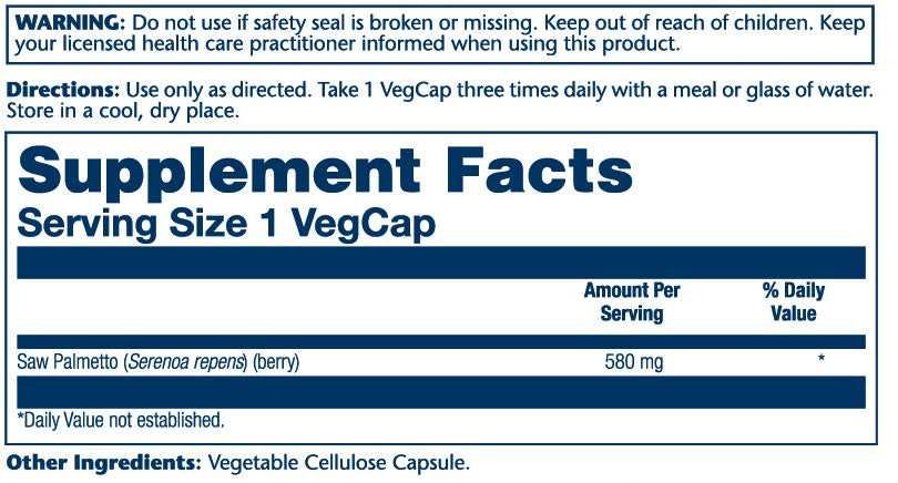 Saw Palmetto Berry 580mg