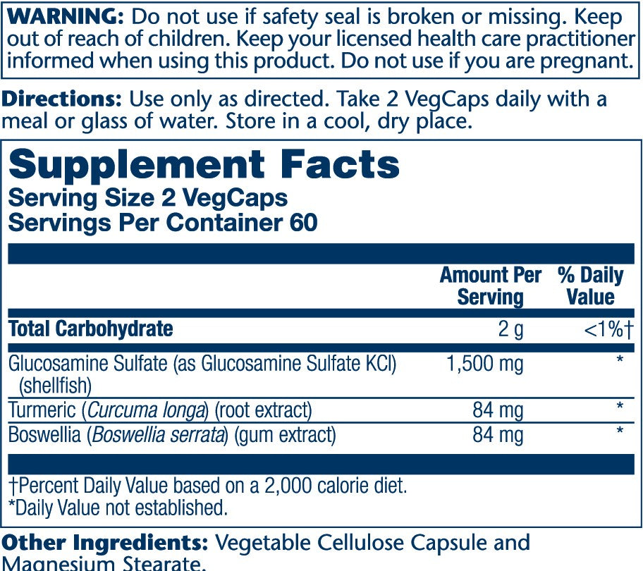 Glucosamine Sulfate, Two Daily 1500mg
