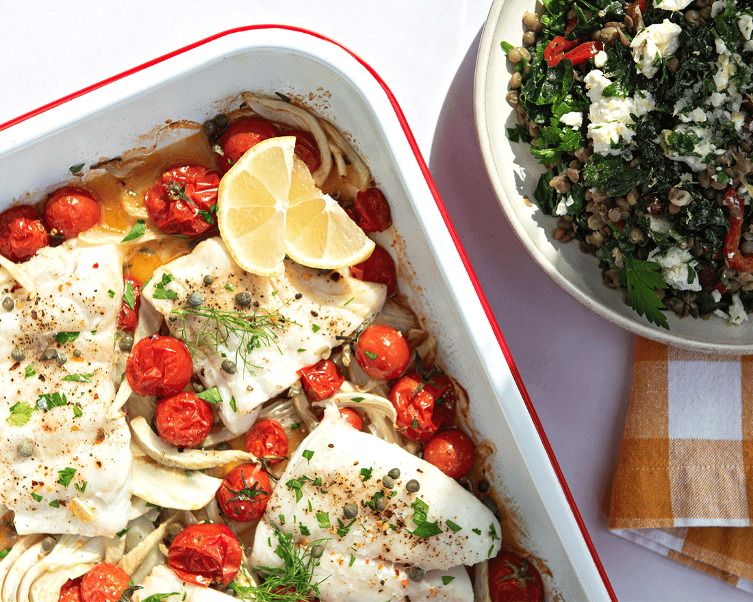 Cooking at Every Stage: Easy Mediterranean Cod and Lentil Salad